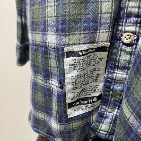 Carhartt Big & Tall Flame Resistant Classic Plaid Long Sleeve Shirt Size 2XL T - Picture 4 of 8